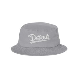 Go All Out One Size Gray Bucket City of Detroit Michigan Pride Embroidered Cap Dad Hat