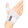 Nithra 手首サポーター リスト手首 バンド 親指付け根 固定 手首 保護 家事 育児 産後 寝る時 整体 スポーツ 大きいサイズ メッシュ メンズ レディース (グレー・右手・1枚入り)