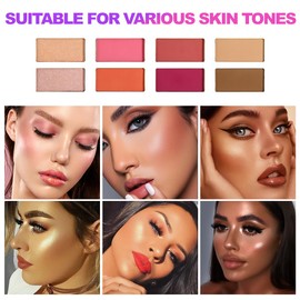 DE'LANCI All in one eyeshadow palette, elephant professional eye shadow, 54 eyeshadow palette, 4 blushes, 2 highlighters, 2 contour palettes, multichrome eyeshadow, ideal for beginners in make-up