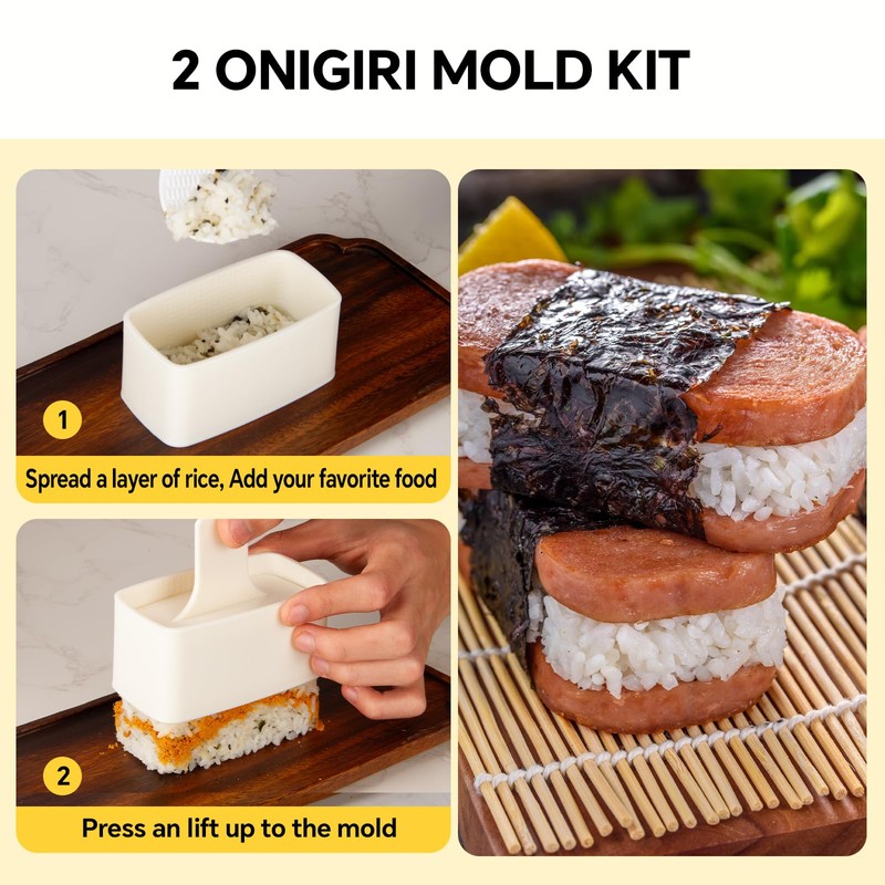 Musubi Press Mold Kit, Includes 2 Musubi Makers, 2 Onigiri