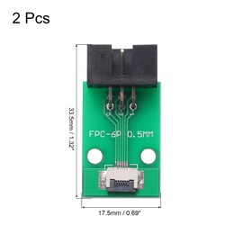 QUARKZMAN 2pcs FFC FPC Connector Board 5 Pin 0.5mm Female to 2.54mm Double Row Right Angle DC3 Pin Header Adapter PCB Converter Board for LCD TV Digital Camera Laptop