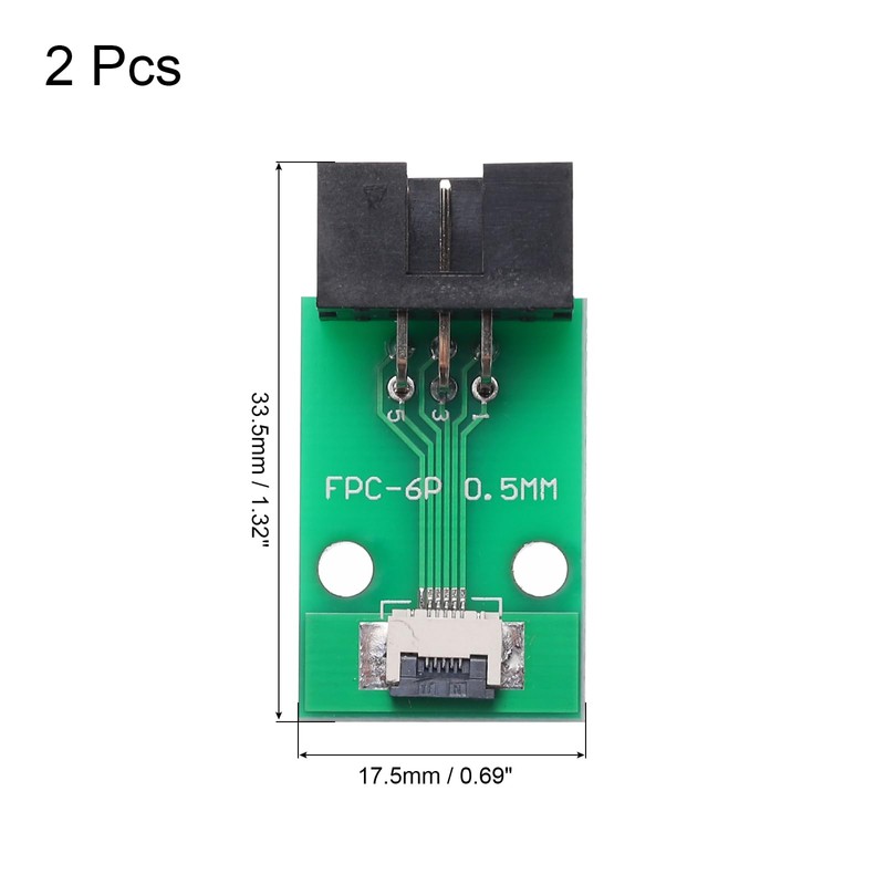 QUARKZMAN 2pcs FFC FPC Connector Board 5 Pin 0.5mm Female