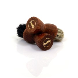 TelMo® Brown Cream Brush Pot Brush Application Brush Diablo Horsehair (Black/Light), Black-light