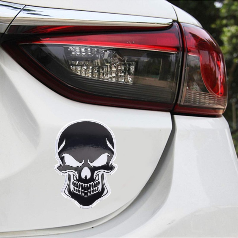 3D Metal Skull Sticker Logo Emblem Badge Car Sticker Motorcycle