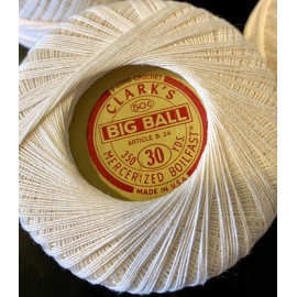 Clarks Vintage Clark’s Big Ball 3 Cord Crochet Thread 550 - 30 Yds