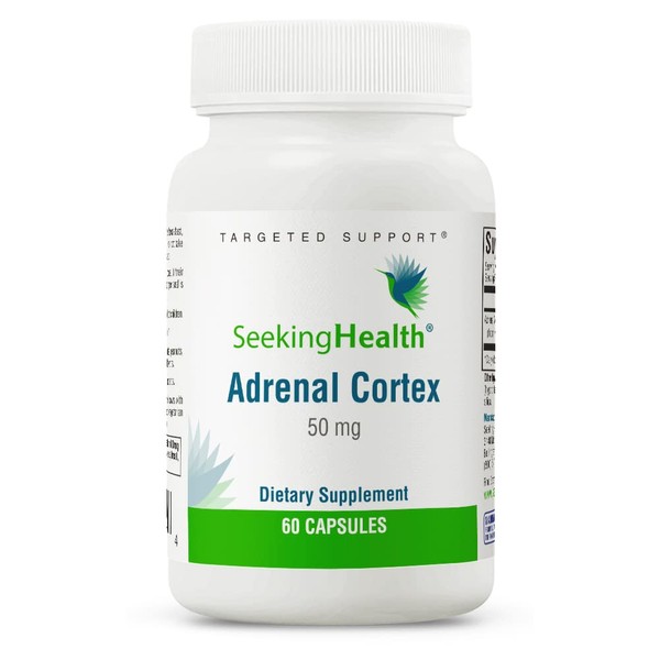 Seeking Health Adrenal Cortex, 50 mg per Capsule, Supports Healthy Nervous System, Stress Response, and Energy Levels, Immune System Support, Vegetarian Capsule (60 capsules)*