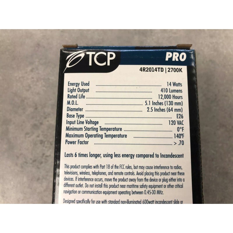 TCP 14W R20 CFL Flood Lamp Long Life 2700K