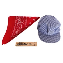 Children's Train Conductor Dress Up - Hat, Whistle, and Neckerchief (1 SET)
