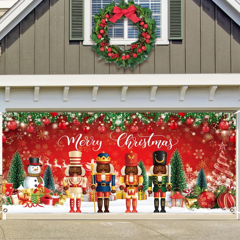 Preboun Black Nutcracker Christmas Garage Door Decoration 6 x 13