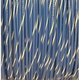 12 AWG Spiral Stripe Tracer Marine Primary Wire, Blue with White Stripe, 100 Feet