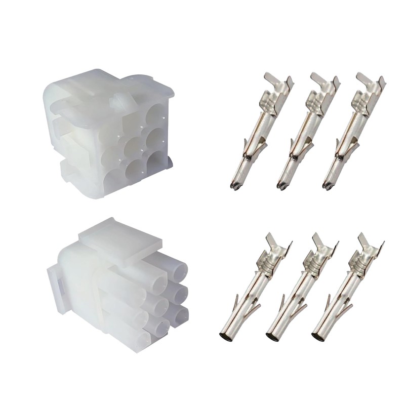 9-pin with 14-20 awg, Wire Connector - 2.13 mm snap