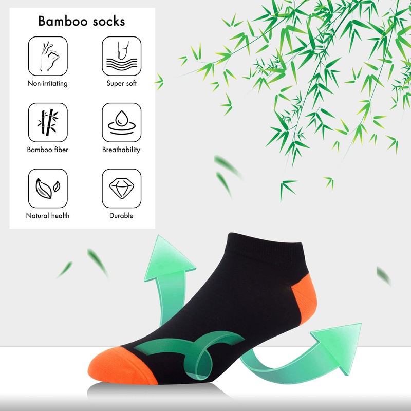 WeciBor Men's Bamboo Lightweight Ankle Socks Breathable Soft Low-Cut Socks
