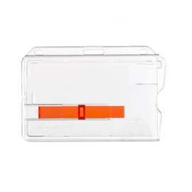 Karteo® Office Name Visitor Key Credit Card Badges Case name tag sleeve for 1 card with slot + red slider horizontal