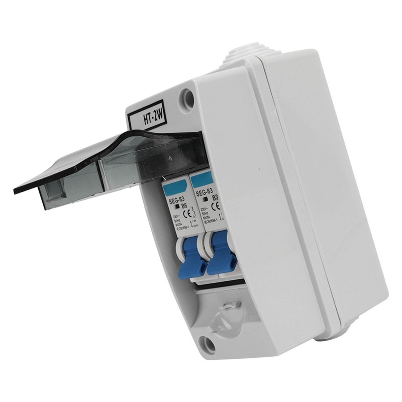 2 Poles Circuit Breaker MCB Miniature Leakage Breaker Waterproof Distribution