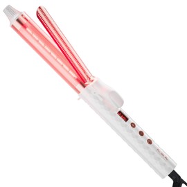 K&K 1 1/4 Inch Curling Iron, Ceramic Coating Barrel, Multiple Temperature Control for All Hair Types, 122℉ to 446℉, Long-Lasting Results, Dual Voltage, Get Effortless Waves