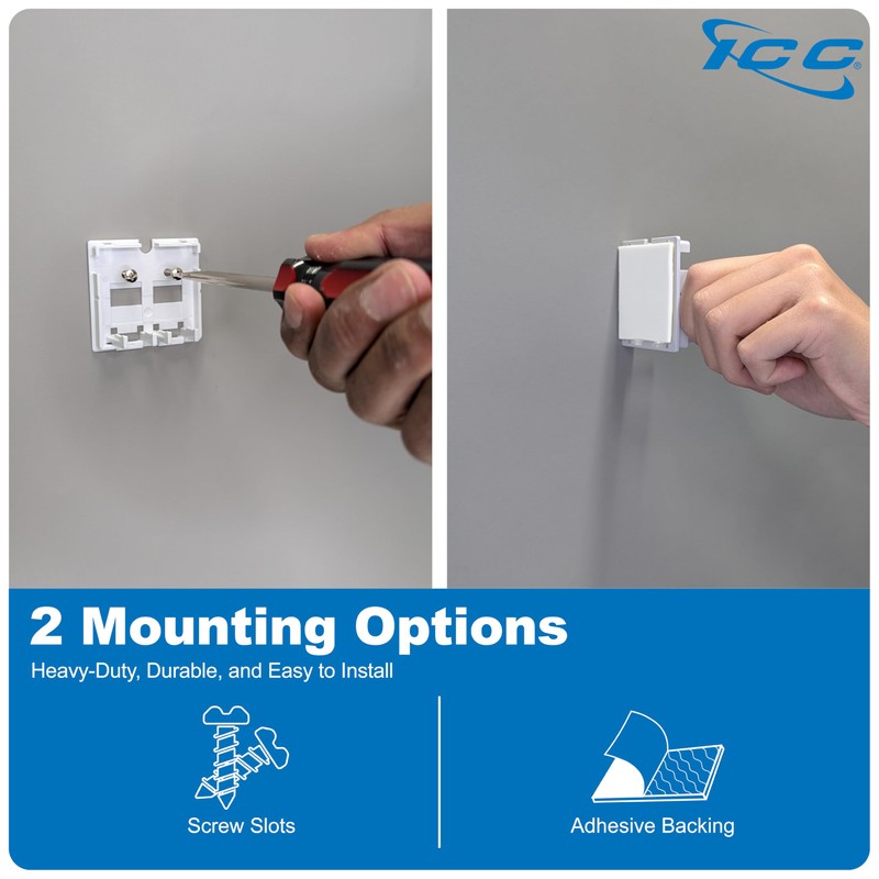 ICC 2 Port Surface Mount Box in White, Works with