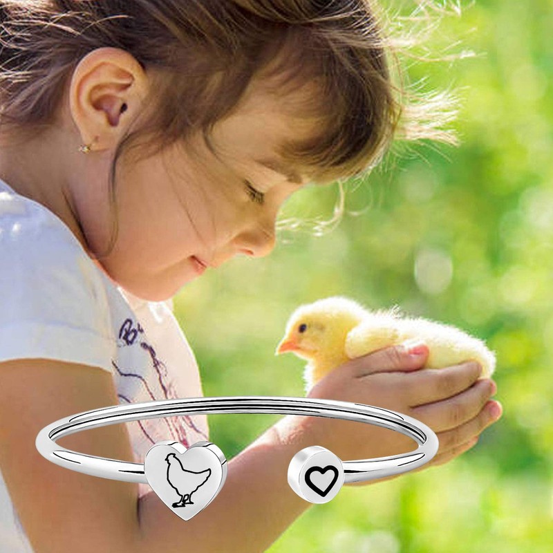 CENWA - Pulsera con colgante de pollo para amante de