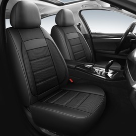 HChengkikz Seat Covers, Car Seat Covers Front Seats, Leather 3D Foam Back Support Car Seat Cover, Air Mesh Automotive Seat Covers, Airbag Compatible, Universal Fit Most Cars Vans Trucks SUVs,2PCS