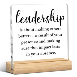 Leadership Quote Desk Decor, Gift for Boss, Inspirational Office Gifts, Motivational Desk Decor, Gifts for Boss Retirement, Inspirational Acrylic Decoration for Office