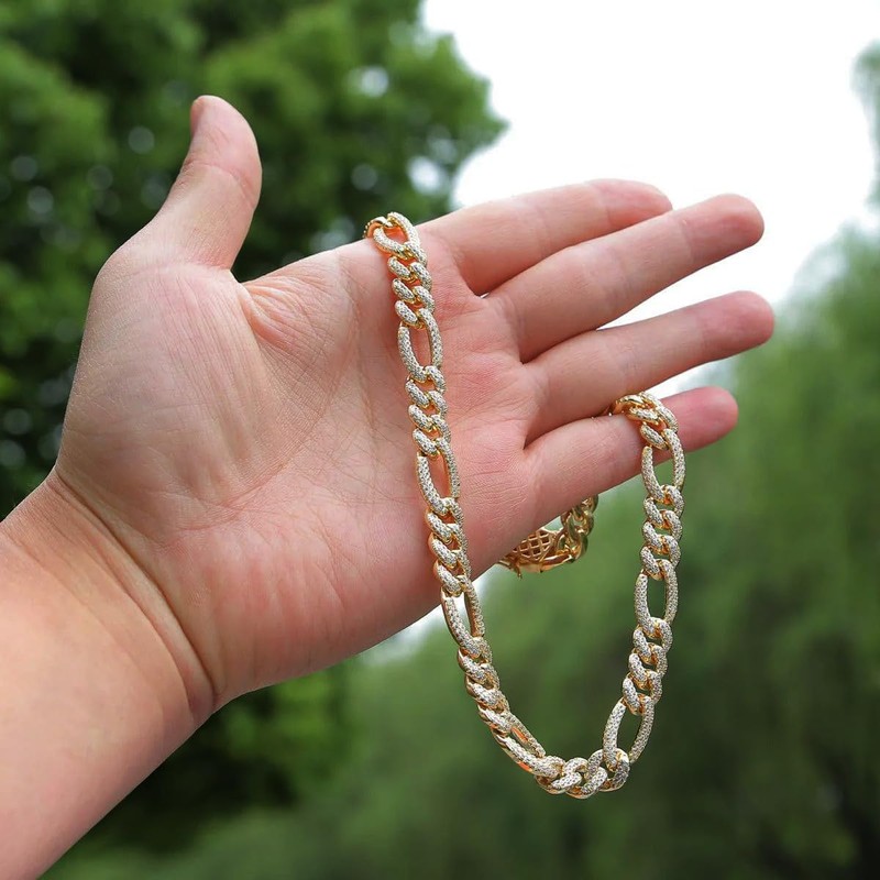 Eseres Figaro Chain Necklace for Men 12MM Figaro Link Chain