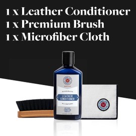 Cobbler's Choice Leather Conditioner, Brush, and Polishing Cloth Kit - Clean, Restore, and Revive Your Leather Using All Natural & Effective Formula