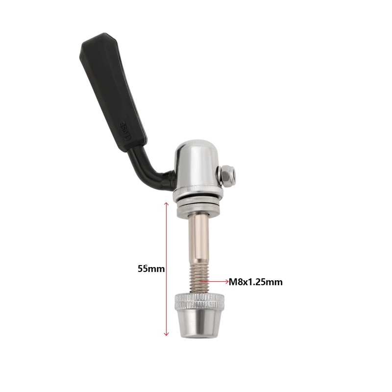 eMagTech 3pcs Bike Quick Release Seat Post Bolt M8x1.25mm Black