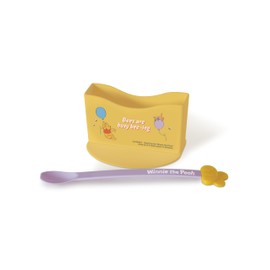 Nishiki Kasei Children's Plate, Winnie the Pooh, Baby Food, Stand, Retort Pouch, Nursing Bag, Made in Japan, Includes Long Spoon, Dishwasher Safe