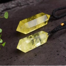 Unbranded Citrine Crystal Hexagonal Point Pendant Healing Balance Women Men Necklace Gifts