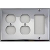 Polished Chrome 3 Gang Cover Switch Plate - 2 Duplex