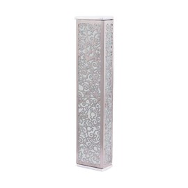 EMANUEL Yair Wide Mezuzah Case for Door | Lazer Cut Pomegranates Filigree Design (Steel MJ-2D)