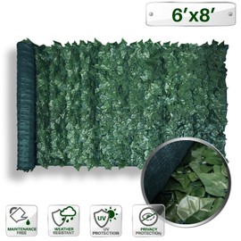 Patio Paradise 6' x 8' Faux Ivy Privacy Fence Screen with Mesh Back-Artificial Leaf Vine Hedge Outdoor Decor-Garden Backyard Decoration Panels Fence Cover - 1 Piece