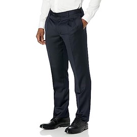 Palm Beach Men's High Twist Wool Suit Separate Double Reverse Pleats Pants, Blue