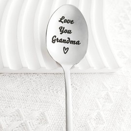 Grandma Grandmother Gifts Spoon from Granddaughter Grandson I Love You Grandma Spoons Gift for Grandmom Grammy Mothers Day Birthday Gifts for Granny Grandmama Mamaw Christmas Gift