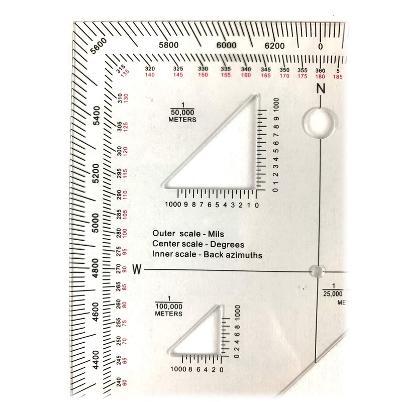 Military Protractor - Perfectly cut for Land Nav