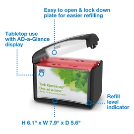 Tork Xpressnap® Tabletop Napkin Dispenser Black N4, Signature Range, 6.7" x 7.9" x 5.6", 6232100 (Quantity 4)
