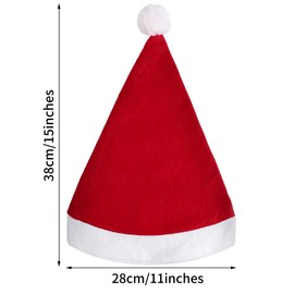 ELCOHO 24 Pack Santa Red Hat Short Plush with White Cuffs Non-Woven Fabric Christmas Hat Santa Hat for Adults (red)