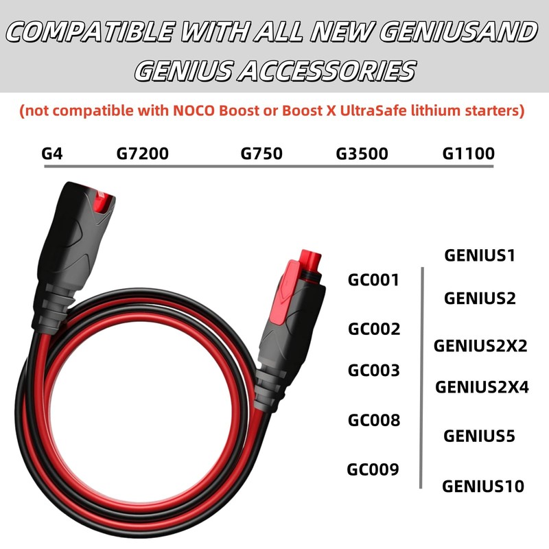 Tcctddos (2 Pack) 10-Feet GC004 X-Connect Fits for NOCO Battery