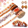 4 PCS Fall Thanksgiving Ribbons Pumpkin Leaves Printed Grosgrain Ribbons