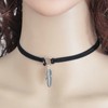 Inilbran Boho Velvet Choker Necklace Black Suede Cord Necklace Silver