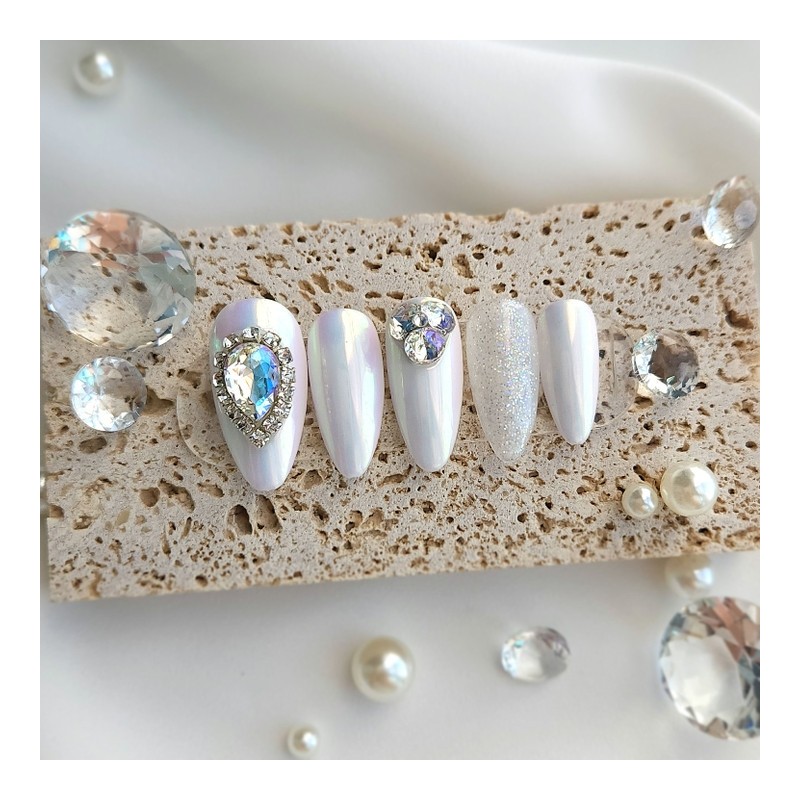 Beach shell Handmade nail tip - petit square / 비치