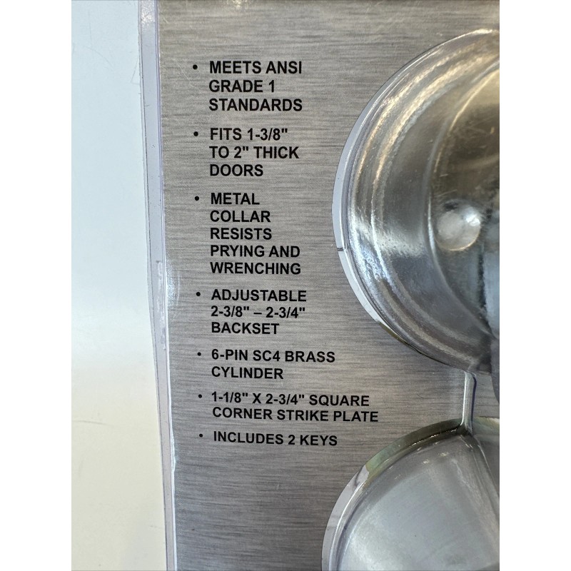 Universal Hardware Single Cylinder Deadbolt in Satin Chrome UH40055 Sealed