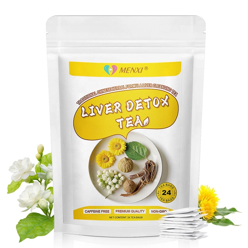 MENXI 24 Bags Liver,Kidney and Pancrea Herbal Compound Detox &