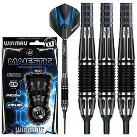 WINMAU Majestic Tungsten Softip Darts Set 20g with Prism Flights and Shafts (Stems)