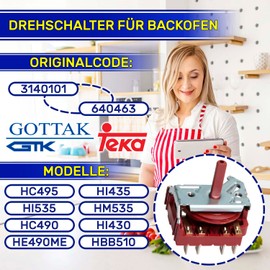 Oven Rotary Switch with Original Code 3140101 640463 for Gottak for Teka MONTERAL
