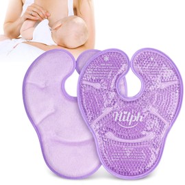 Hilph Large Breast Ice Packs for Breastfeeding & Mastitis Relief, 2 Packs Breast Cooling Gel Pads, Breastfeeding Cooling Gel Pads for Engorgement, Postpartum Recovery, Sore Nipples, Nursing Comfort