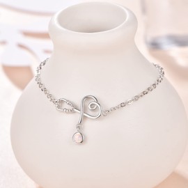 Palpitate Nurse Created Opal Bracelet 925 Sterling Silver Women Stethoscope Jewelry Gift to NR Nursing Student Graduation Birthday Christmas