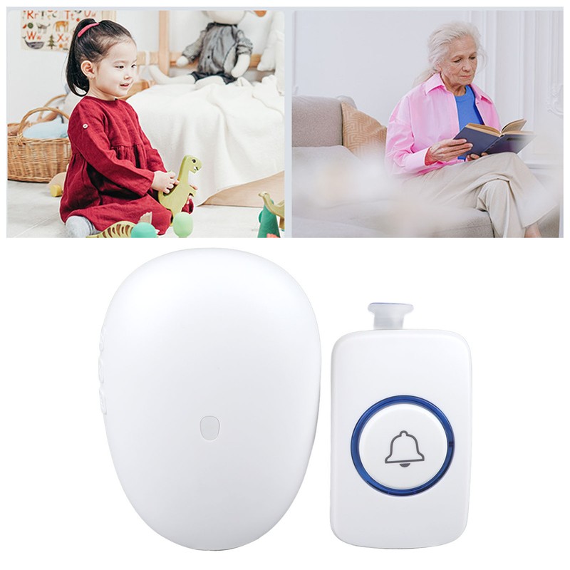 Wireless Doorbell Colorful Flashing Light 57 Ringtone Adjustable Volume for