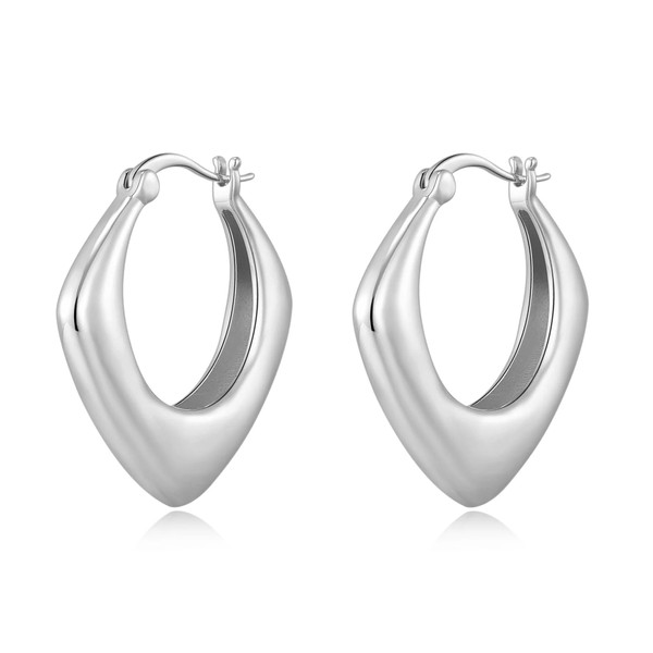 Philip Jones Silver Plated Chunky Hoop Earrings