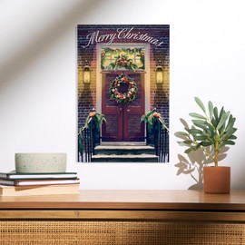 Lantern Press 12x18 Inch Premium Wood Sign, Ready to Hang Wall Decor, Christmas Door, Merry Christmas