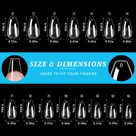 LoveOurHome 420pc Coffin Fake Nails Long Gel x Nail Tips Coffin Press on Nails Clear Coffin Nail Tips Full Cover Medium False Artificial Fake Fingernail for Gel x Extension Acrylic Nails Press on